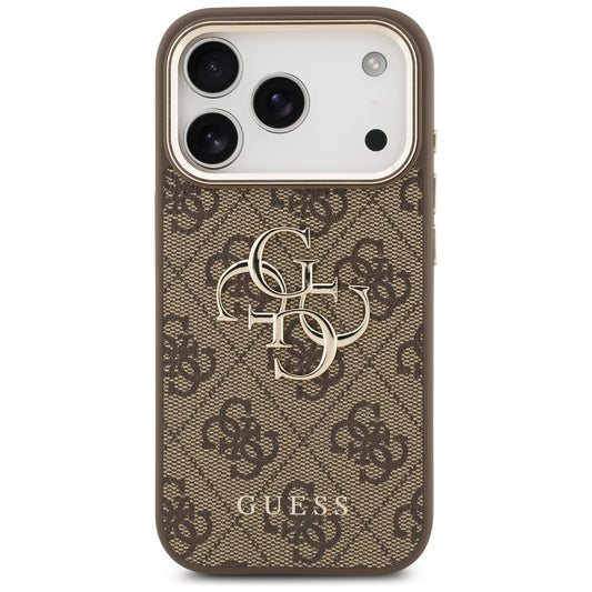 Funda para Apple iPhone 17 Pro, Guess, Big 4G Logo Classic, Marrón Dorado.