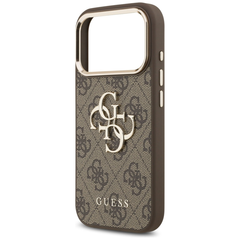 Funda para Apple iPhone 17 Pro, Guess, Big 4G Logo Classic, Marrón Dorado.