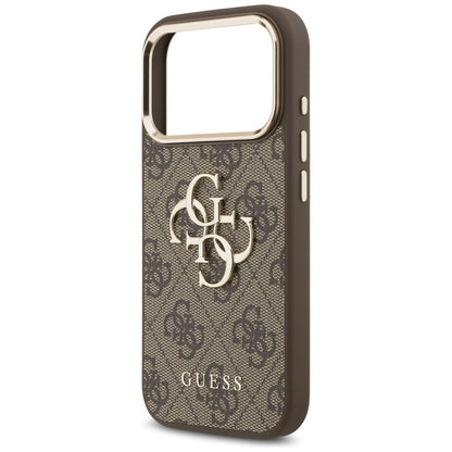 Funda para Apple iPhone 17 Pro, Guess, Big 4G Logo Classic, Marrón Dorado.