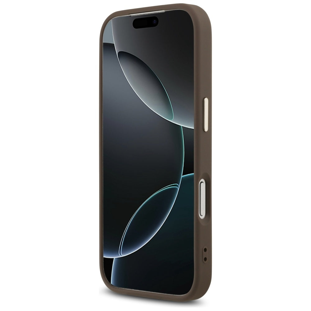 Funda para Apple iPhone 17 Pro, Guess, Big 4G Logo Classic, Marrón Dorado.