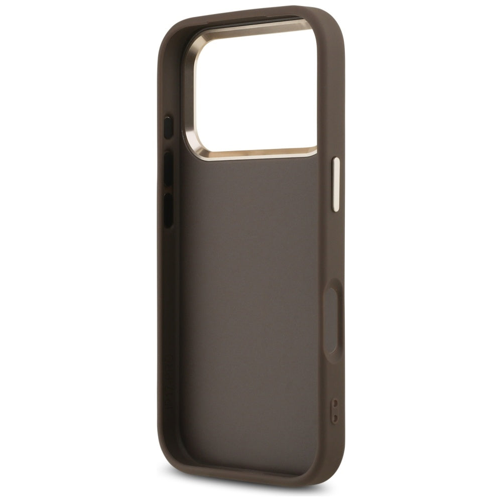 Funda para Apple iPhone 17 Pro, Guess, Big 4G Logo Classic, Marrón Dorado.