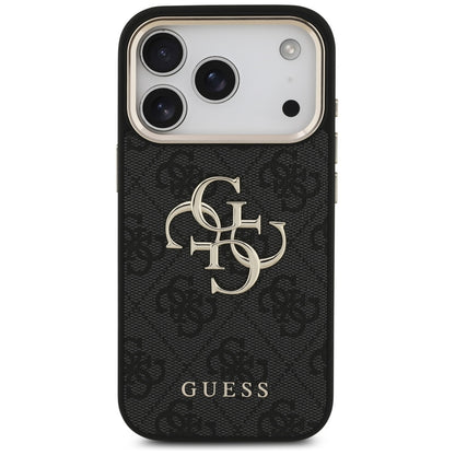 Funda para Apple iPhone 17 Pro, Guess, Big 4G Logo Classic, Negra Dorada
