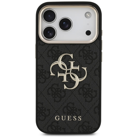 Funda para Apple iPhone 17 Pro, Guess, Big 4G Logo Classic, Negra Dorada