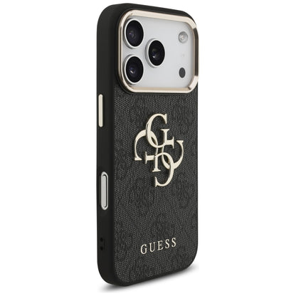 Funda para Apple iPhone 17 Pro, Guess, Big 4G Logo Classic, Negra Dorada