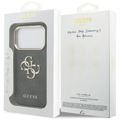 Funda para Apple iPhone 17 Pro, Guess, Big 4G Logo Classic, Negra Dorada