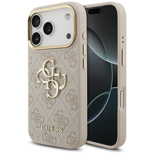 Funda para Apple iPhone 17 Pro, Guess, Big 4G Logo Classic, Rosa Dorado