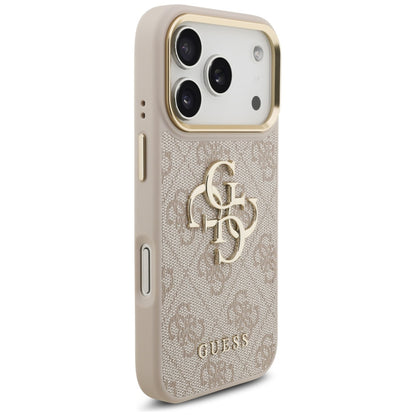 Funda para Apple iPhone 17 Pro, Guess, Big 4G Logo Classic, Rosa Dorado