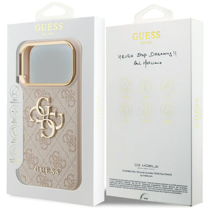 Funda para Apple iPhone 17 Pro, Guess, Big 4G Logo Classic, Rosa Dorado