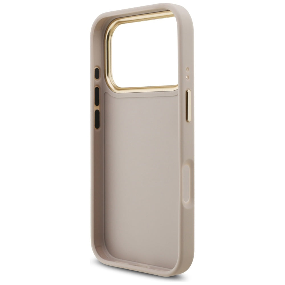 Funda para Apple iPhone 17 Pro, Guess, Big 4G Logo Classic, Rosa Dorado