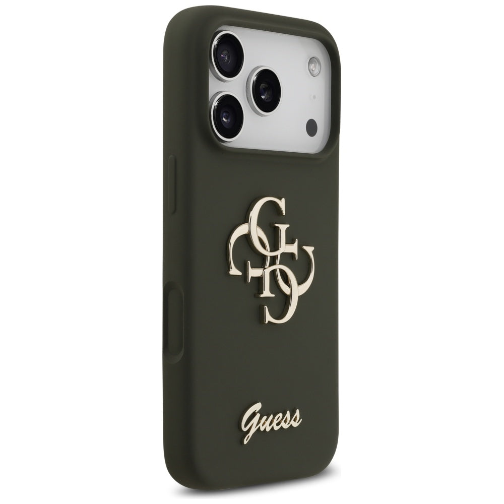 Funda para Apple iPhone 17 Pro, Guess, Big 4G Script, Kaki