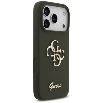 Funda para Apple iPhone 17 Pro, Guess, Big 4G Script, Kaki
