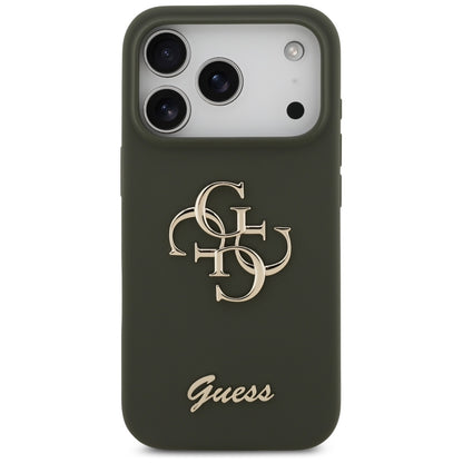 Funda para Apple iPhone 17 Pro, Guess, Big 4G Script, Kaki