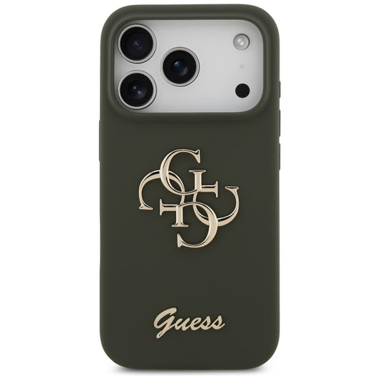Funda para Apple iPhone 17 Pro, Guess, Big 4G Script, Kaki