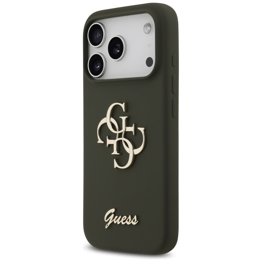 Funda para Apple iPhone 17 Pro, Guess, Big 4G Script, Kaki