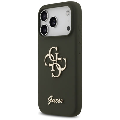 Funda para Apple iPhone 17 Pro, Guess, Big 4G Script, Kaki