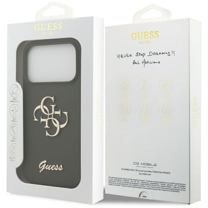Funda para Apple iPhone 17 Pro, Guess, Big 4G Script, Kaki