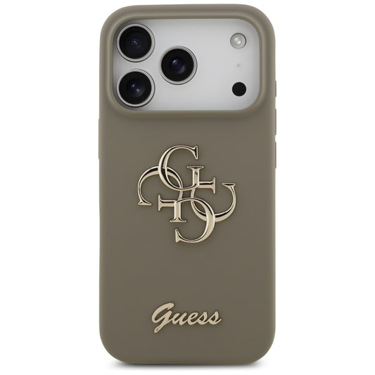 Funda para Apple iPhone 17 Pro, Guess, Big 4G Script, Marrón