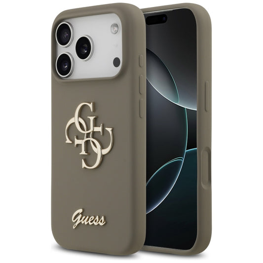 Funda para Apple iPhone 17 Pro, Guess, Big 4G Script, Marrón