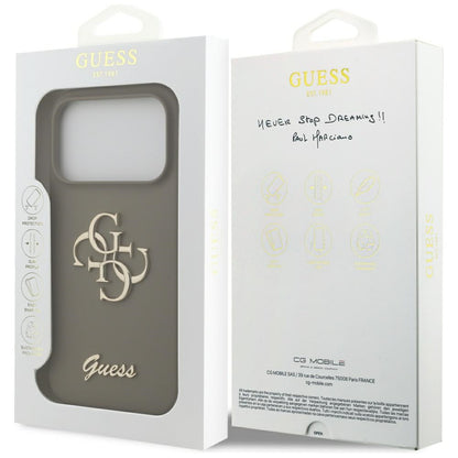 Funda para Apple iPhone 17 Pro, Guess, Big 4G Script, Marrón