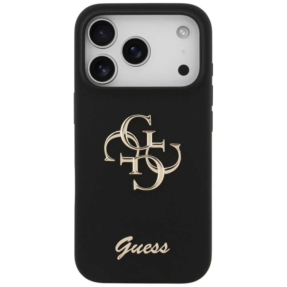 Funda para Apple iPhone 17 Pro, Guess, Big 4G Script, Negra