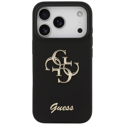 Funda para Apple iPhone 17 Pro, Guess, Big 4G Script, Negra