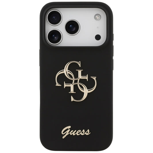 Funda para Apple iPhone 17 Pro, Guess, Big 4G Script, Negra