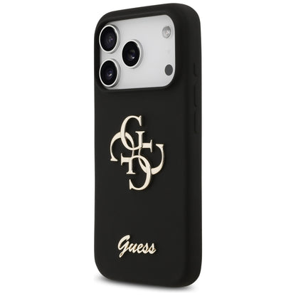 Funda para Apple iPhone 17 Pro, Guess, Big 4G Script, Negra