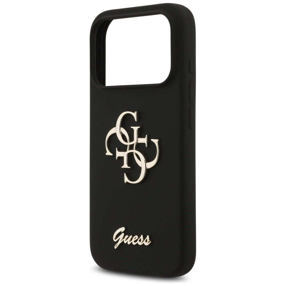 Funda para Apple iPhone 17 Pro, Guess, Big 4G Script, Negra