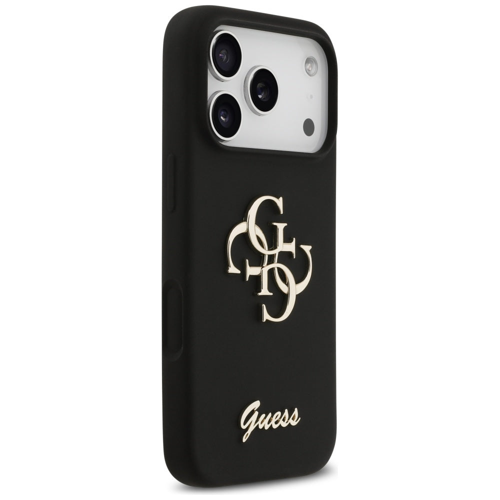 Funda para Apple iPhone 17 Pro, Guess, Big 4G Script, Negra