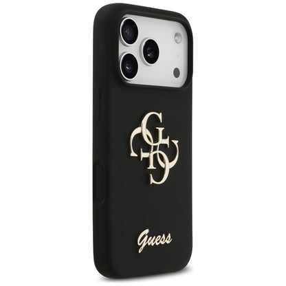 Funda para Apple iPhone 17 Pro, Guess, Big 4G Script, Negra