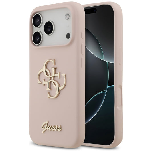Funda para Apple iPhone 17 Pro, Guess, Big 4G Script, Rosa Claro