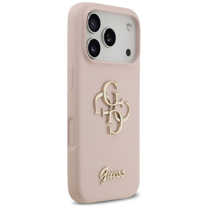 Funda para Apple iPhone 17 Pro, Guess, Big 4G Script, Rosa Claro