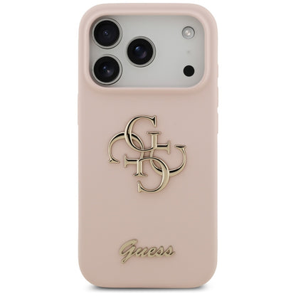Funda para Apple iPhone 17 Pro, Guess, Big 4G Script, Rosa Claro