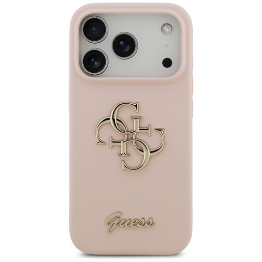 Funda para Apple iPhone 17 Pro, Guess, Big 4G Script, Rosa Claro