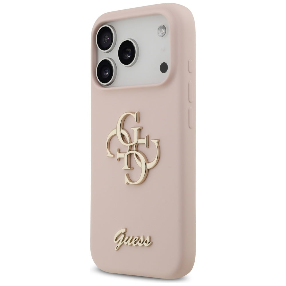 Funda para Apple iPhone 17 Pro, Guess, Big 4G Script, Rosa Claro