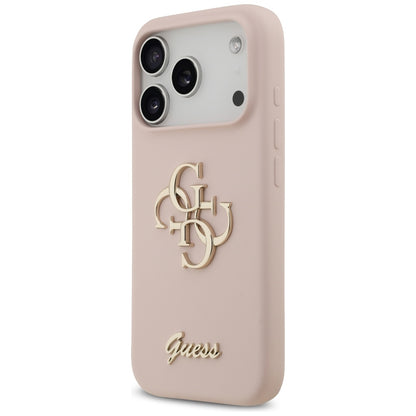 Funda para Apple iPhone 17 Pro, Guess, Big 4G Script, Rosa Claro