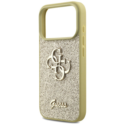 Funda para Apple iPhone 17 Pro, Guess, Fixed Glitter Big 4G, Dorada