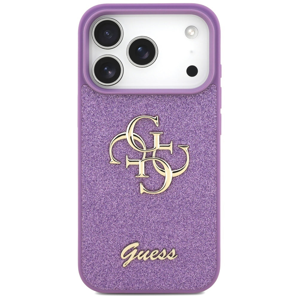 Funda para Apple iPhone 17 Pro, Guess, Fixed Glitter Big 4G, Morado