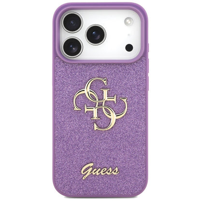 Funda para Apple iPhone 17 Pro, Guess, Fixed Glitter Big 4G, Morado