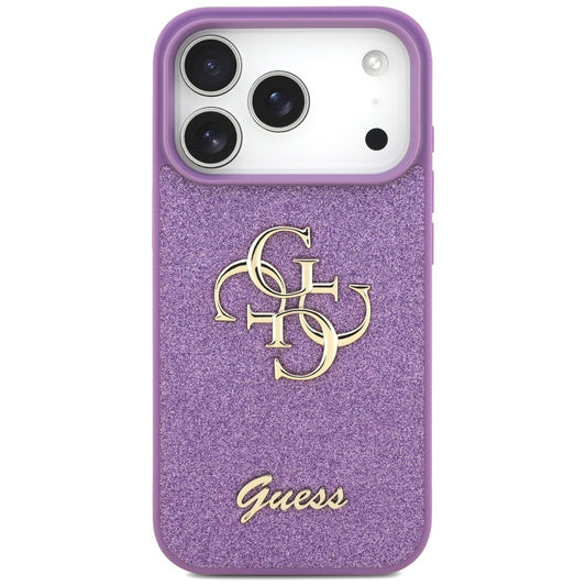 Funda para Apple iPhone 17 Pro, Guess, Fixed Glitter Big 4G, Morado