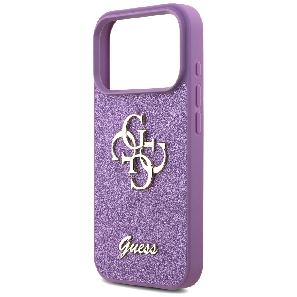 Funda para Apple iPhone 17 Pro, Guess, Fixed Glitter Big 4G, Morado