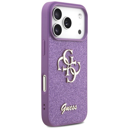 Funda para Apple iPhone 17 Pro, Guess, Fixed Glitter Big 4G, Morado