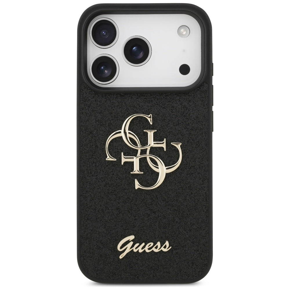 Funda para Apple iPhone 17 Pro, Guess, Fixed Glitter Big 4G, Negra