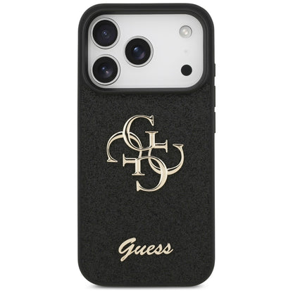 Funda para Apple iPhone 17 Pro, Guess, Fixed Glitter Big 4G, Negra