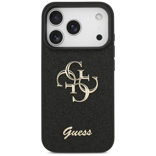 Funda para Apple iPhone 17 Pro, Guess, Fixed Glitter Big 4G, Negra