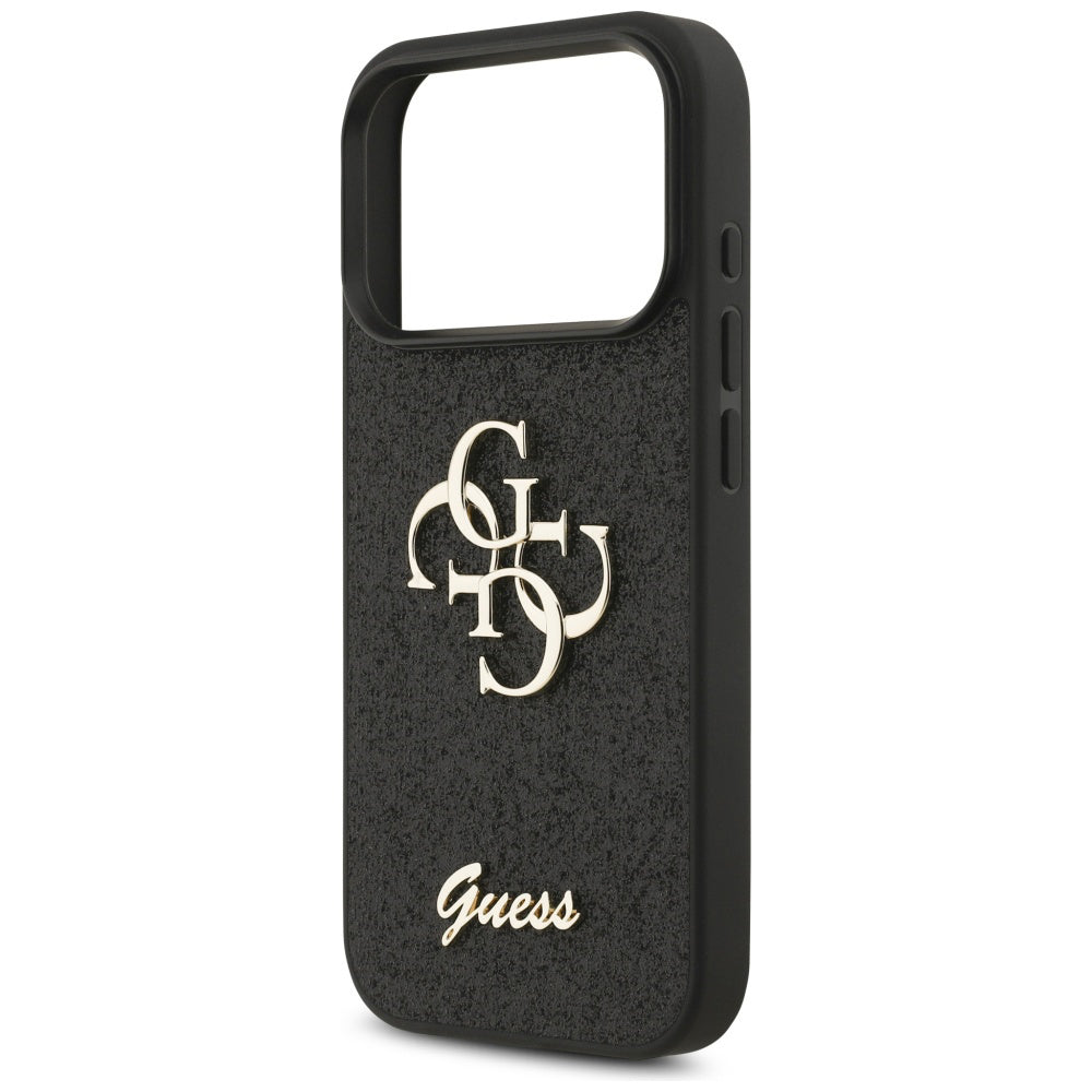 Funda para Apple iPhone 17 Pro, Guess, Fixed Glitter Big 4G, Negra