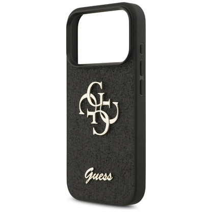 Funda para Apple iPhone 17 Pro, Guess, Fixed Glitter Big 4G, Negra
