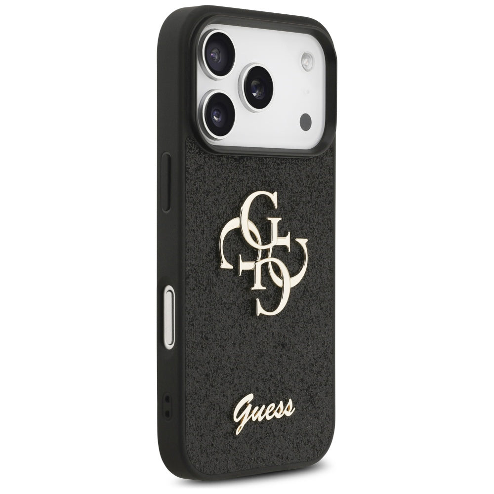 Funda para Apple iPhone 17 Pro, Guess, Fixed Glitter Big 4G, Negra