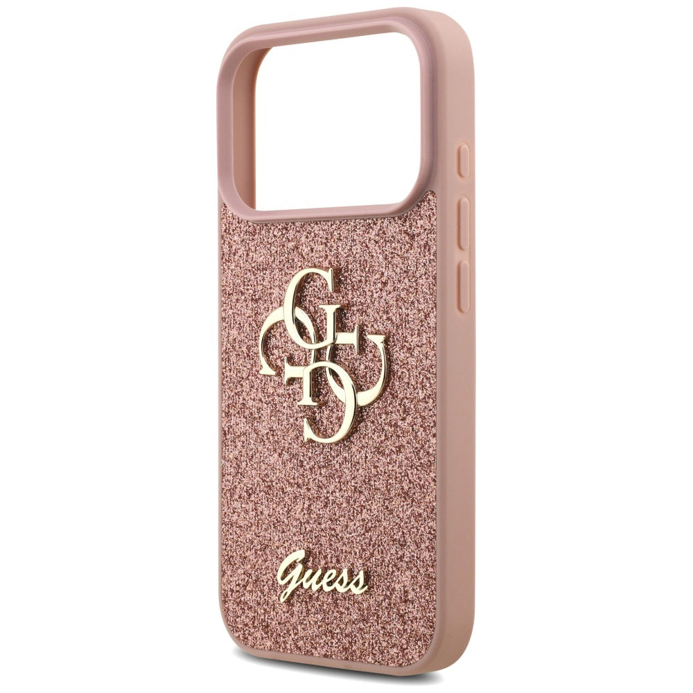Funda para Apple iPhone 17 Pro, Guess, Fixed Glitter Big 4G, Rosa