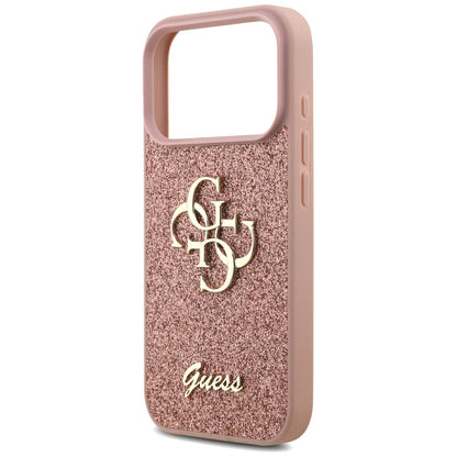 Funda para Apple iPhone 17 Pro, Guess, Fixed Glitter Big 4G, Rosa